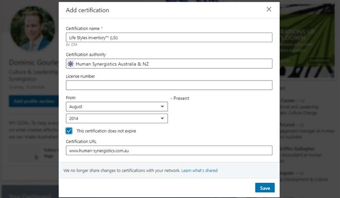 Adding LSI Certification LinkedIn Adding LSI Certification LinkedIn